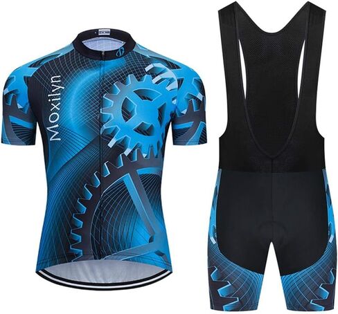 MOXILYN Cycling Jerseys for Men Cyling Gear Set Bike Clothing Kit Short Sleeves MTB Bicycle Shirts and Cycling Bibs in Saudi Arabia