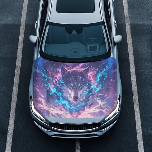 Halloween Design Car Hood Cover Protector 59×39 Inch Stretchable Auto Hood Wraps Waterproof Automotive Exterior Accessories for Most SUV Sedans Trucks in Kuwait