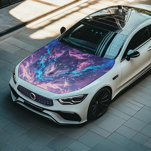 Halloween Design Car Hood Cover Protector 59×39 Inch Stretchable Auto Hood Wraps Waterproof Automotive Exterior Accessories for Most SUV Sedans Trucks in Kuwait