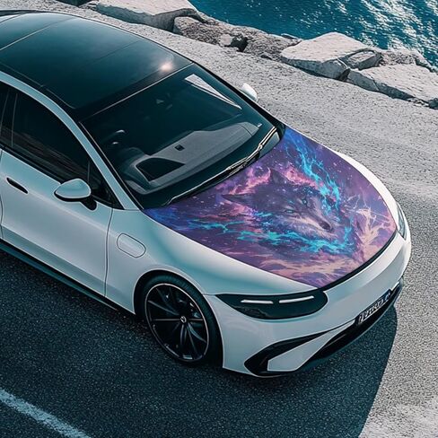 Halloween Design Car Hood Cover Protector 59×39 Inch Stretchable Auto Hood Wraps Waterproof Automotive Exterior Accessories for Most SUV Sedans Trucks in Kuwait