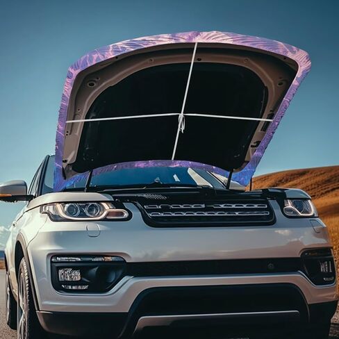 Halloween Design Car Hood Cover Protector 59×39 Inch Stretchable Auto Hood Wraps Waterproof Automotive Exterior Accessories for Most SUV Sedans Trucks in Kuwait