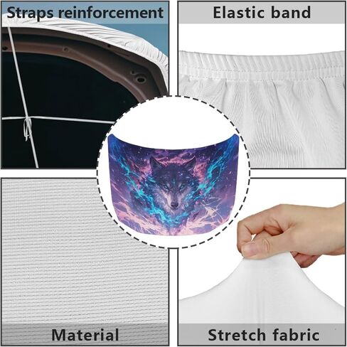 Halloween Design Car Hood Cover Protector 59×39 Inch Stretchable Auto Hood Wraps Waterproof Automotive Exterior Accessories for Most SUV Sedans Trucks in Kuwait