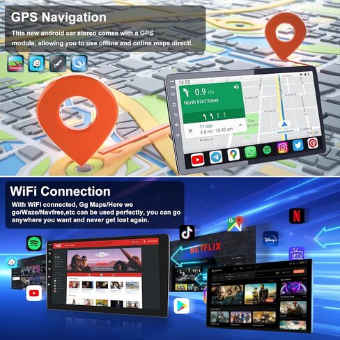 9 inch Car Stereo Radio for Chevrolet Chevy Malibu 2011 2012 2013 2014 2015, Andorid 13 Touchscreen Car Radio with Carplay & Android Auto, Support GPS Bluetooth SWC Backup Camera Radio (2G+32G) in Saudi Arabia