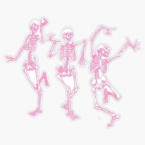 هياكل عظمية للرقص الوردي ملصق ملصق فينيل صائق 5 " in Kuwait