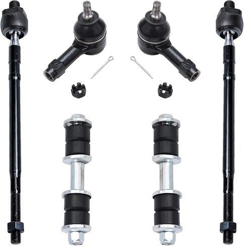 Detroit Axle - FWD Front Tie Rods Sway Bars for 2002-2007 Mitsubishi Lancer 4 Inner & Outer Tie Rod End Links 2 Stabilizer Sway Bar End Links 2003 2004 2005 2006 Replacement - 6pc Set in Saudi Arabia
