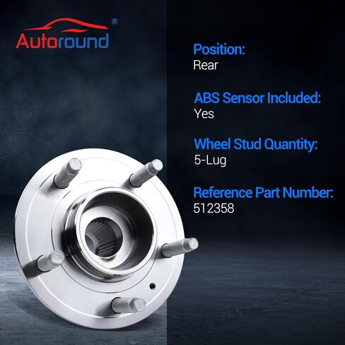 Autoround 512358 Rear Wheel Bearing and Hub Assembly Fit for Chevy Equinox & Pontiac Torrent & Suzuki XL 2007-2009, Saturn Vue 2008-2010, Chevrolet Captiva Sport 2012-2015, 5 Lugs w/ABS in Saudi Arabia
