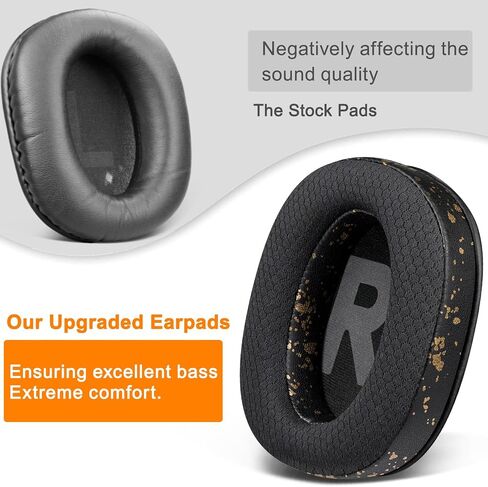 SOULWIT Mesh Fabric Earpads Cushions Replacement for Logitech G Pro, G Pro X, G Prox 2, G Pro X SE Headphones, Ear Pads with Noise Isolation Foam, Added Thickness - Black in Saudi Arabia