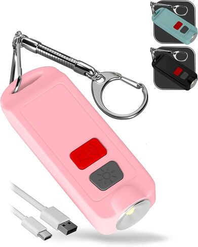 Rechargeable Keychain Alarm for Women Self Defense – 2 Pack 130 dB Loud Safesound Personal Siren Ring with LED Light – Waterproof SOS Emergency Safety Alert Device Key Chain by WETEN (Black&Black) in Saudi Arabia