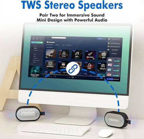Magnetic Bluetooth Speaker with HD Sound, Portable Wireless, IP66 Waterproof, 18H Playtime, TWS Pairing, BT5.3 – Perfect for Home, Golfing, Jobsite, and Outdoors in Saudi Arabia