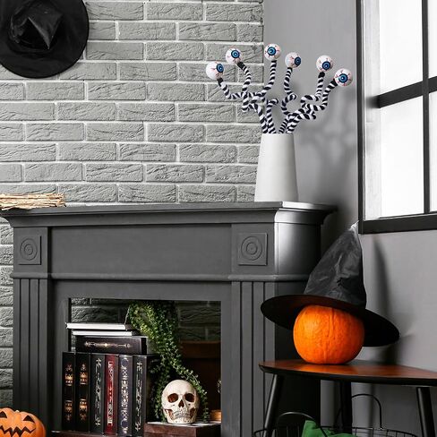 6 Pcs 15 Inch Halloween Eyeballs Sandworm Decoration Halloween Artificial Floral Picks Realistic Scary Branch Picks for Home Party Eyeball Trick or Treat Supplies(Black and White) in Saudi Arabia