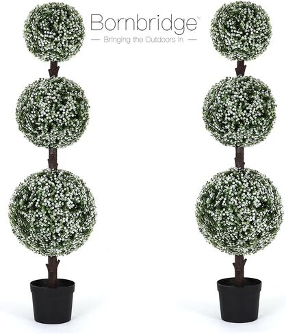4 'Boxwood Ball Tree - نبات مصطنع في الهواء الطلق ، وأشعة فوق البنفسجية ومقاومة للماء ، يعزز الفناء أو ديكور الشرفة in Kuwait