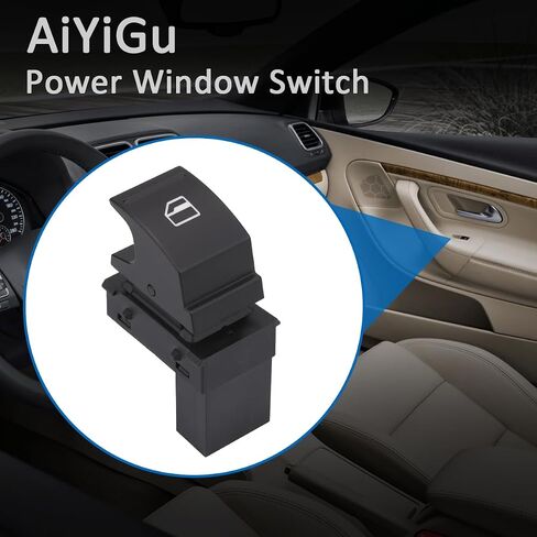 Door Power Window Switch Passenger Side Control Button Compatible with 2003-2015 Volkswagen VW Golf EOS Jetta Passat Rabbit Tiguan Polo Caddy Sharan Touareg Replaces OEM 5ND959855 7L6959855B in Saudi Arabia