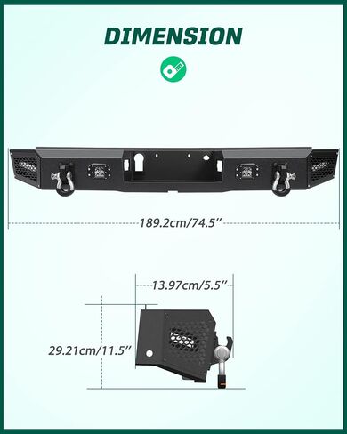 SCITOO Rear Bumper Replacement fit for 2015-2020 for Ford for F-150 Upgraded Textured Black in Saudi Arabia
