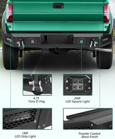 SCITOO Rear Bumper Replacement fit for 2015-2020 for Ford for F-150 Upgraded Textured Black in Saudi Arabia