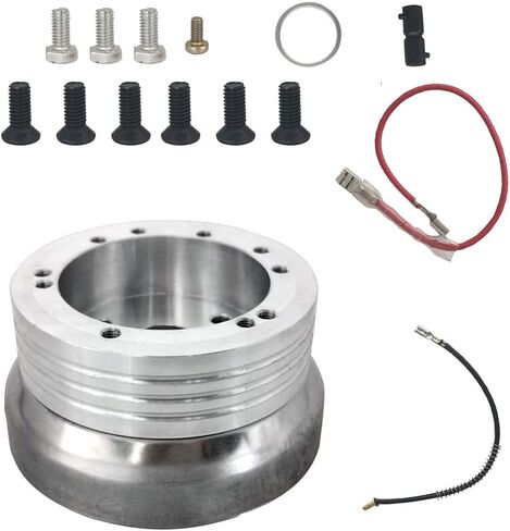 5 & 6 Hole Billet Steering Wheel Hub Adapter, Fit for GM Chevy GMC 1969-1994 Selected Model（Silver） in Kuwait