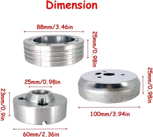 5 & 6 Hole Billet Steering Wheel Hub Adapter, Fit for GM Chevy GMC 1969-1994 Selected Model（Silver） in Kuwait