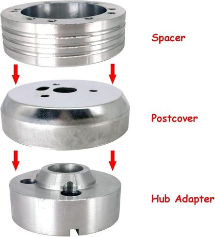 5 & 6 Hole Billet Steering Wheel Hub Adapter, Fit for GM Chevy GMC 1969-1994 Selected Model（Silver） in Kuwait