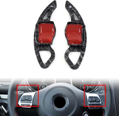 FSFY زوج السيارة التوجيه عجلة التحول المقلدة امتداد SHIFTER لـ VW للغولف 5 MK5 V R32 GTX لـ GTI GT-TSI ، للغولف 5 MK5 V Sportline ، للغولف 6 MK6 R لـ GTI R20 2009-2014 in Saudi Arabia