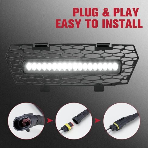 A & UTV PRO MESH GRILLE Insert مع حارس المبرد LED LED LID LID لـ PORLIS General 1000/4 1000 / XP 1000 / XP 4 1000 2016-2023 ، مستحضرات سوداء مقاومة للماء in Saudi Arabia