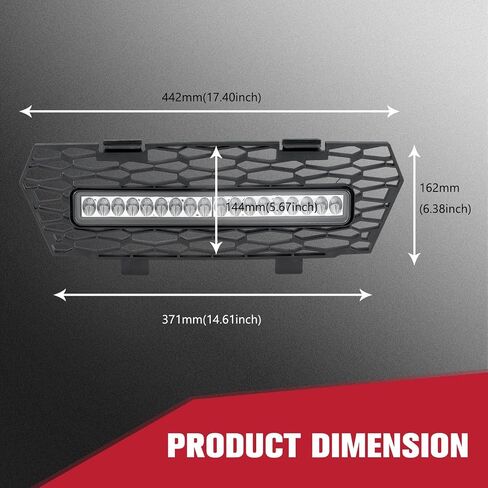 A & UTV PRO MESH GRILLE Insert مع حارس المبرد LED LED LID LID لـ PORLIS General 1000/4 1000 / XP 1000 / XP 4 1000 2016-2023 ، مستحضرات سوداء مقاومة للماء in Saudi Arabia