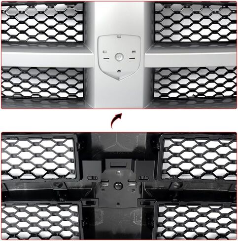 MIC Front Grille Grill Assembly Compatible with Ram 1500 2009-2012 (Gloss Black) in Saudi Arabia