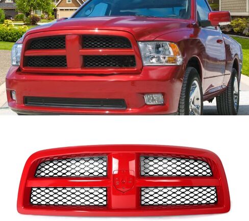 MIC Grille Grille Assemberbly متوافق مع RAM 1500 2009-2012 (Gloss Black) in Kuwait
