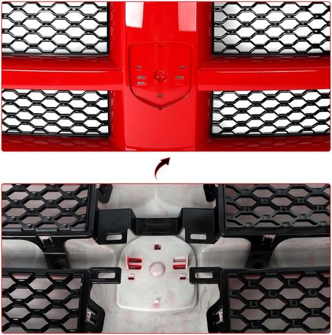 MIC Grille Grille Assemberbly متوافق مع RAM 1500 2009-2012 (Gloss Black) in Kuwait