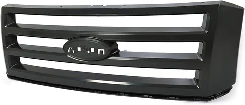 شواية الشبكة الأمامية Hecasa متوافقة مع 2007-2014 Ford Expedition Grill Grill Sendery Silvery ABS Plastic Chrome for 7L1Z-8200-BA FO1200494 in Saudi Arabia