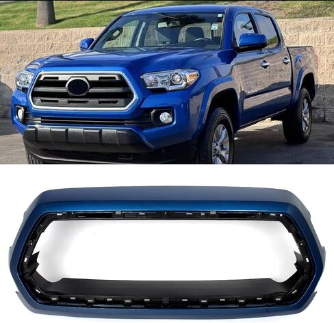 Barcelona Red Front Grille المحيط الخارجي وشريحة حامل القوس متوافقة مع 2016-2023 Toyota Tacoma استبدال 53100-04540 in Saudi Arabia
