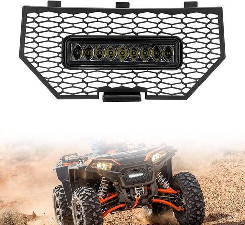 ATV Sportsman Front Mesh Grill With Light, A & UTV PRO Black Grille with LED Light Bar for 2017-2025 Polaris Sportsman XP 1000 SP 850 Accessories in Saudi Arabia