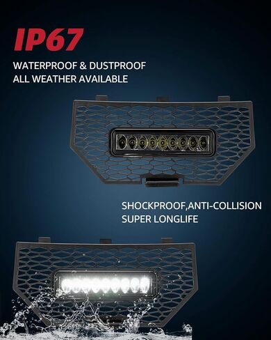 ATV Sportsman Front Mesh Grill With Light, A & UTV PRO Black Grille with LED Light Bar for 2017-2025 Polaris Sportsman XP 1000 SP 850 Accessories in Saudi Arabia