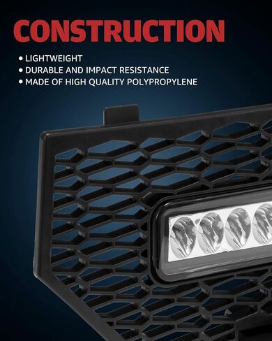 ATV Sportsman Front Mesh Grill With Light, A & UTV PRO Black Grille with LED Light Bar for 2017-2025 Polaris Sportsman XP 1000 SP 850 Accessories in Saudi Arabia