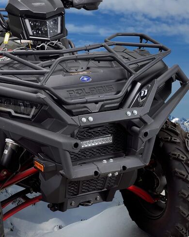 ATV Sportsman Front Mesh Grill With Light, A & UTV PRO Black Grille with LED Light Bar for 2017-2025 Polaris Sportsman XP 1000 SP 850 Accessories in Saudi Arabia