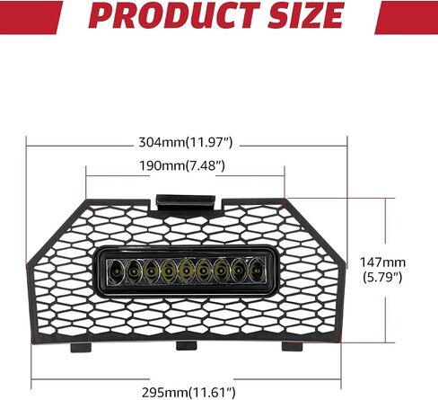 ATV Sportsman Front Mesh Grill With Light, A & UTV PRO Black Grille with LED Light Bar for 2017-2025 Polaris Sportsman XP 1000 SP 850 Accessories in Saudi Arabia
