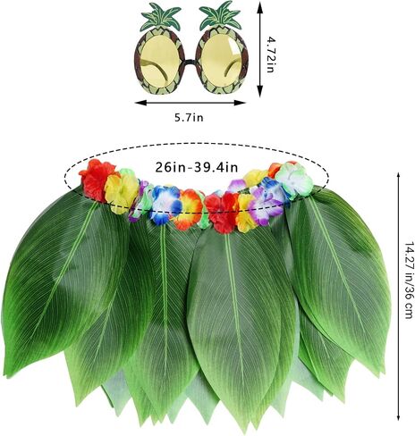 7 PCS HULA Outfits Hawaiian Flowers Leaf Clorts for Women Dress Thouse Thorts Tropical Grass Tarts for Beach Party Favors in Saudi Arabia
