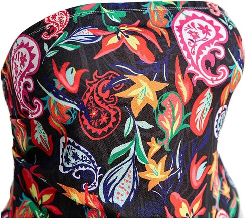 Soly Hux Women's Plus Tube Top Paisley Print Britlessless Summer Bandeau Tops in Kuwait