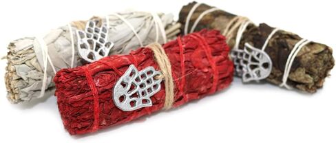 عصي الروح 4 بوصة 3 حزمة متنوعة سحر Sage Smudge Stick مع دليل تلطيخ لتطهير المنزل والتأمل والطقوس (شجرة الحياة) in Kuwait