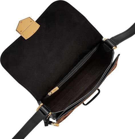 Fossil Lennox Crossbody Bag, Black/Leopard Haircalf in Saudi Arabia