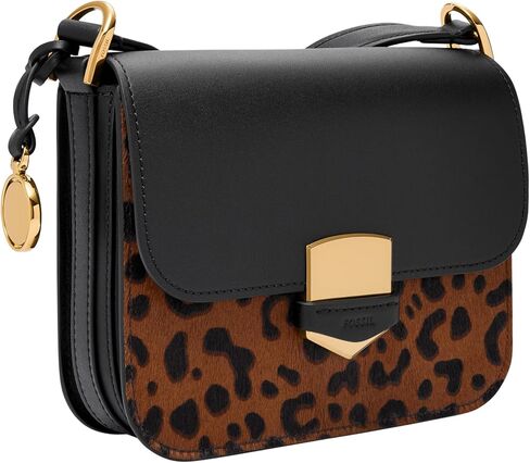 Fossil Lennox Crossbody Bag, Black/Leopard Haircalf in Saudi Arabia