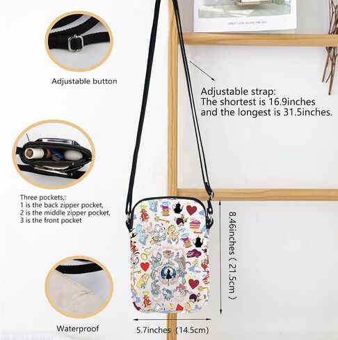 Alice Inspired Crossbody Bag Wonderland Merch Magic Kingd*m Gift Alice Fan Gift Cheshire Cat Lover Shoulder Bag in Saudi Arabia
