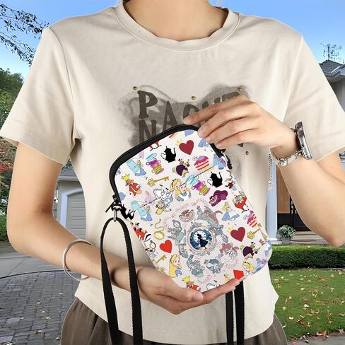 Alice Inspired Crossbody Bag Wonderland Merch Magic Kingd*m Gift Alice Fan Gift Cheshire Cat Lover Shoulder Bag in Saudi Arabia