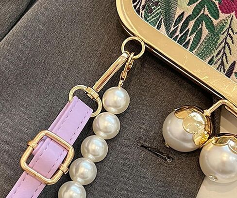 Vintage Embroidered Flower Handbag Retro Pearl Chain Crossbody Bag Clutch Kiss Lock Top Handle Shoulder Purse Wallet 2025 in Saudi Arabia