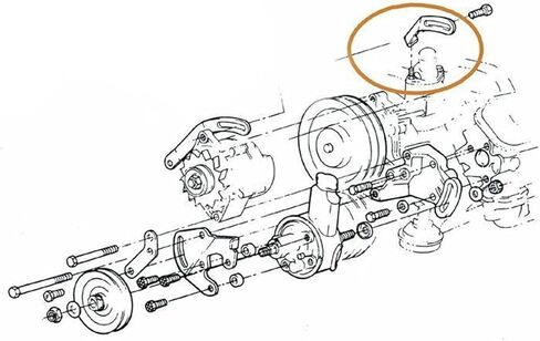 Inline Tube Compatible with 1969 Pontiac, GTO, Firebird Front and Rear Alternator Support Brackets 2pc in Saudi Arabia