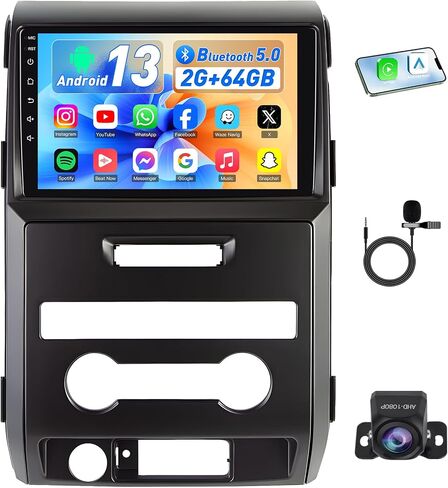 Car Radio Stereo for Ford F150 2009-2012 : 2+64G 9 Inch Touch Screen Wireless Carplay/Andriod Auto GPS Bluetooth 5G WiFi Mirror Link Backup Camera FM RDS DSP SWC in Saudi Arabia