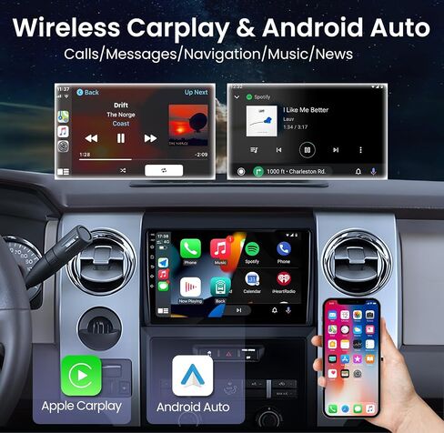 Car Radio Stereo for Ford F150 2009-2012 : 2+64G 9 Inch Touch Screen Wireless Carplay/Andriod Auto GPS Bluetooth 5G WiFi Mirror Link Backup Camera FM RDS DSP SWC in Saudi Arabia
