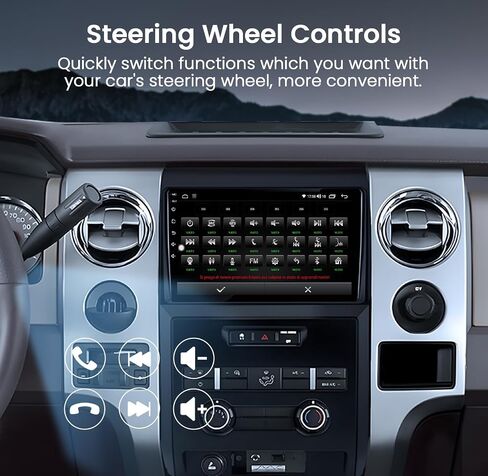 Car Radio Stereo for Ford F150 2009-2012 : 2+64G 9 Inch Touch Screen Wireless Carplay/Andriod Auto GPS Bluetooth 5G WiFi Mirror Link Backup Camera FM RDS DSP SWC in Saudi Arabia