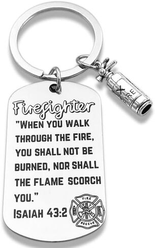 Firefighters Prayer Keychain Bible Verse Firefighter Gift for Men Women Adults Son Husband Boyfriend Firefighter Graduation in Saudi Arabia