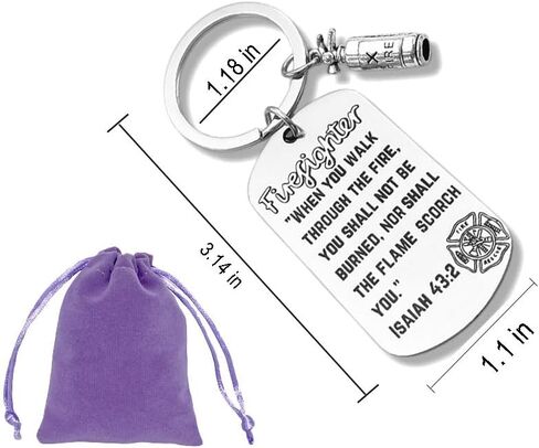 Firefighters Prayer Keychain Bible Verse Firefighter Gift for Men Women Adults Son Husband Boyfriend Firefighter Graduation in Saudi Arabia