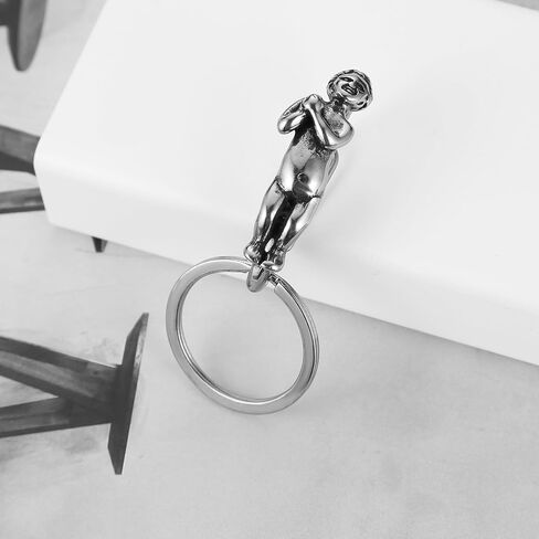HZMAN Stainless Steel Men's Keychain Universal Heavy Duty Key Holder Cool Gothic Skull Keychains for Car Motorcycle Key in Saudi Arabia