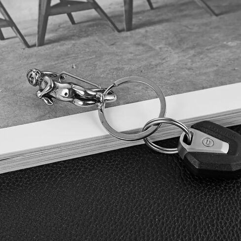 HZMAN Stainless Steel Men's Keychain Universal Heavy Duty Key Holder Cool Gothic Skull Keychains for Car Motorcycle Key in Saudi Arabia
